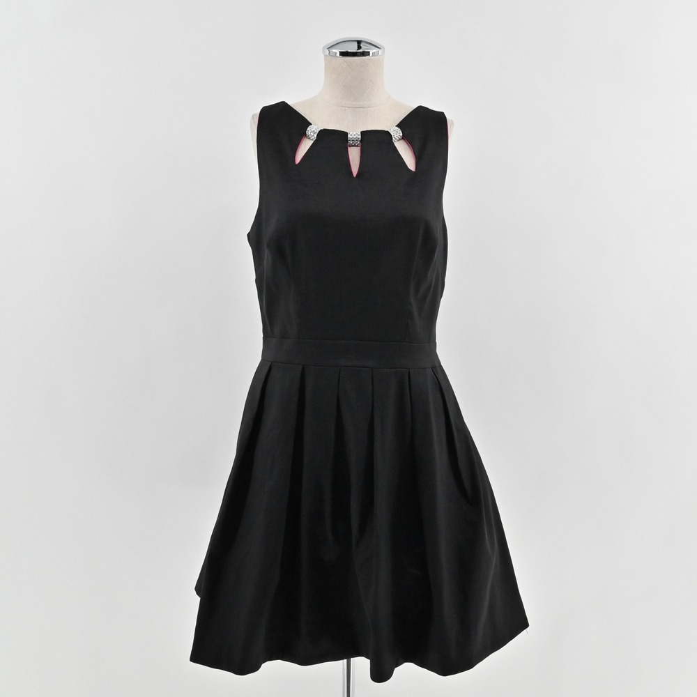 Betsy Adam Fit Flare Dress Size 12‎ Black Embellished Whimsigoth Cocktail Party